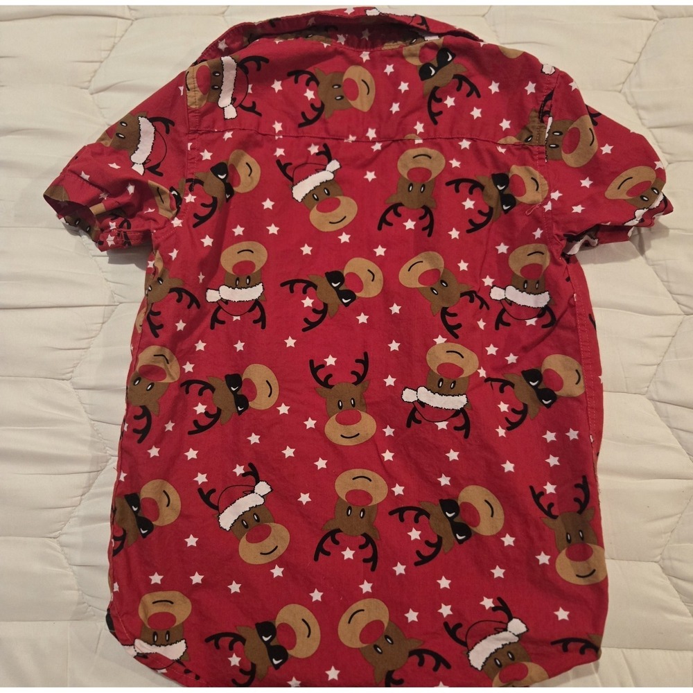 Denim & Flower Ricky Singh Button Up Shirt Boys Christmas Size 11/12 Rudolph